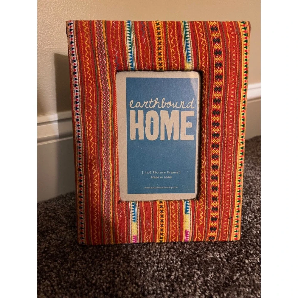 Earthbound Home 4 x 6 Picture‎ Frame Fabric Bohemian Design Hippie Home Decor